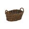 Contemporary Home Living 10.5" Brown Unpeeled Oval Basket with Side Handle